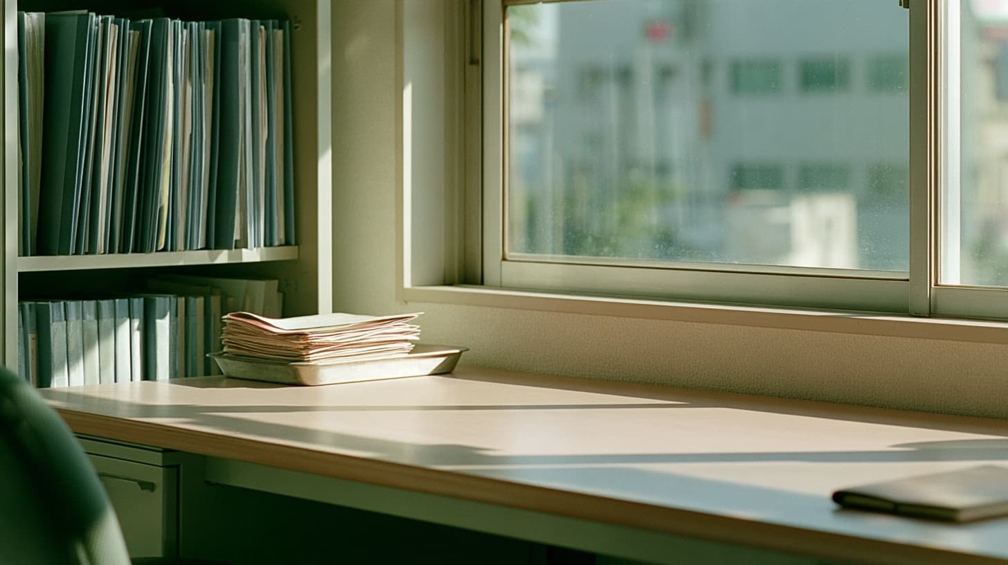 整理された書類と、次の仕事を考える余白のある机のイメージ写真